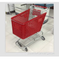 Nice Quality 180L Handle Wheels Plastic Shopping Cart and Baby Seats, Packing Use Air Bubble Film (YD-T6)